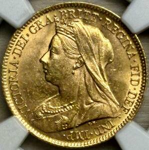 【イギリス金貨】(NGC-MS62 4g(カタログ値)/91.7%金 1901年銘)