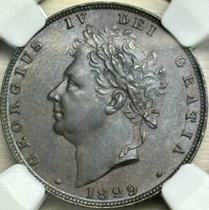 [ Англия медная монета ](NGC-MS62BN 1829 год .)