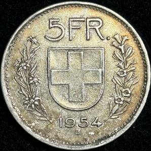 【スイス銀貨】(1954年銘 15.0g 直径31mm)の画像2