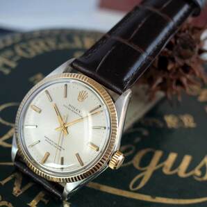 ロレックス 1005 1970年 アンティーク パーペチュアル SS/YG コンビ cal.1570 自動巻 新品革ベルト メンズ 腕時計 ROLEX OH済1年保証の画像2