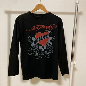 ED HARDY LOVE KILLS SLOWLY ロングTシャツ ロンT ブラック サイズM