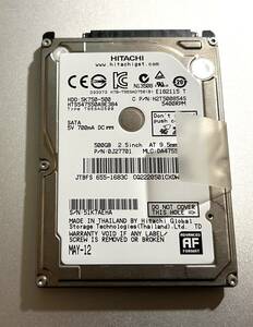 使用少約250時間 HITACHI 500GB SATA 2.5 インチ ハードディスク 2.5インチ 5400RPM 