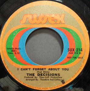 【SOUL 45】DECISIONS - IT'S LOVE THAT REALLY COUNTS / I CAN'T FORGET ABOUT YOU (s240426049) 