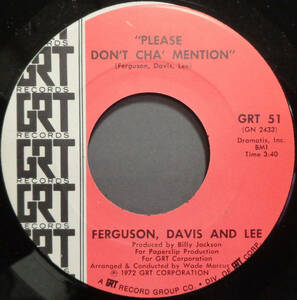【SOUL 45】FERGUSON DAVIS AND LEE - MUST BE GOING OUT OF MY HEAD / PLEASE DON'T CHA' MENTION (s240413022)