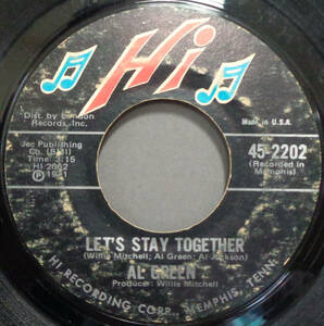 【SOUL 45】AL GREEN - LET'S STAY TOGETHER / TOMORROW'S DREAM (s240403050) 