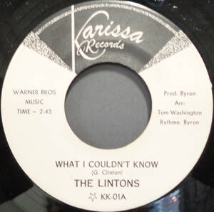 【SOUL 45】LINTONS - WHAT I COULDN'T KNOW / (INSTR.) (s240428027) *sweet soul