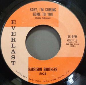 【SOUL 45】HARRISON BROTHERS - BABY,I'M COMING HOME TO YOU / STANDING ON THE CORNER (s240415013)