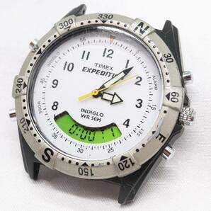 【W127-48】動作品 電池交換済 TIMEX EXPEDITION タイメックス エクスペディション 回転ベゼル デジアナ 腕時計 フェイスのみ メンズの画像1