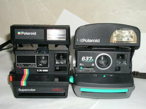 6102● Polaroid 637 + Supercolor 635CL、ポラロイドインスタントカメラ 2台で ●