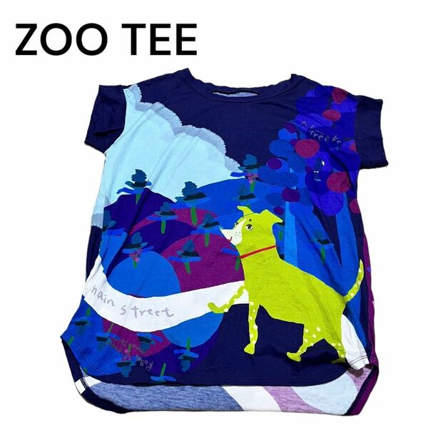 ZOO TEE 犬モチーフ　Tシャツ　フレンチスリーブカットソー　ドッグモチーフ　日本製　犬柄　 古着