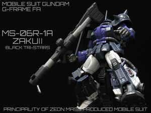 機動戦士ガンダム GフレームFA 高機動型ザク Ⅱ 黒い三連星専用ザクⅡ ガイア機 改修 全塗装 塗装済み完成品 ガンプラ G-FRAME FA 改造