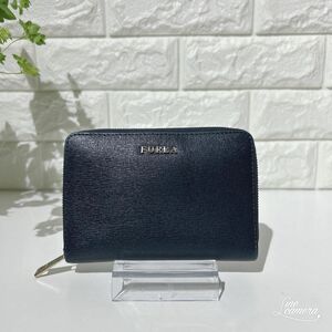 FURLA フルラ　二つ折財布 レザー ラウンドジップ　コンパクトウォレット