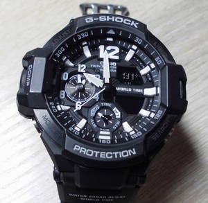 Как неиспользованный! Extreme Beauty Shipping 300 Yen ~ Casio G Shock GA-1100 Измерение температуры Гравитационное мастер-мастер Skycock Светодиодный свет g-shock g-shock