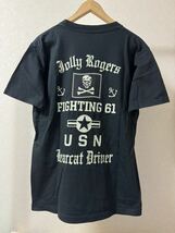 BUZZ RICKSON’S バズリクソンズ Tシャツ ブラック 東洋 黒 size M USA製 ドクロ VF-61 USN 半袖 東洋エンタープライズ_画像1