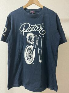 ROTAR ローター プリント Tシャツ size M パンクロック バイカー バイク 半袖 半袖Tシャツ ブラック 黒