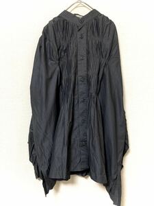 イッセイミヤケ　issey miyake MEN メンズ　シワ加工　タック　ギャザー　プリーツ　長袖シャツ トップス グレー　M 