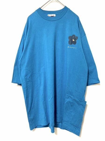 マルニ　marni デイジー　バックプリント tシャツ 半袖　トップス　ハーフスリーブ　ポケット　花柄　フラワー　メンズ　インナー　ロゴ