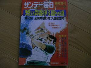 サンデー毎日臨時増刊　燃えろ青春、甲子園への道　第59回全国高校野球大会予選展望号/1977年　●A