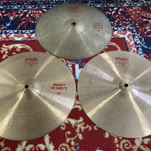 PAISTE パイステ 2002 ヘビーハイハット 赤ロゴ 14インチ おまけ付きの画像1