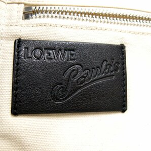 ●超美品●LOEWE ロエベ●パウラズイビザ●新木優子コラボ●キャンバス カーフ レザー 本革●トート バッグ●黒●A4 収納 かばん●Js45565の画像7