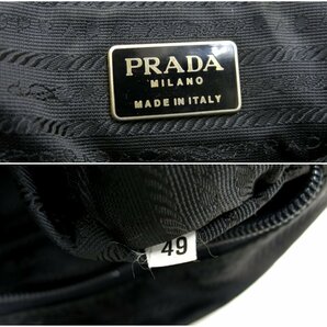 ◆PRADA プラダ◆キルティング◆ナイロン サフィアーノ レザー 本革◆チェーン ハンド バッグ◆ブラック ゴールド金具◆イタリア製◆A4573の画像10