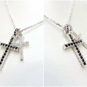 ◆未使用 保管品◆SWAROVSKI スワロフスキー◆ラインストーン◆ダブルクロス ネックレス◆シルバー ブラック◆651617◆アクセサリー◆A4571の画像8