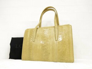 ◆美品◆LOEWE ロエベ◆クロコダイル 本 ワニ 革 レザー◆ハンド バッグ◆ベージュ ゴールド金具◆腕掛け◆A4604