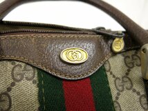 ◆GUCCI オールド グッチ◆GGスプリーム◆PVC カーフ レザー 本革◆ミニ ボストン バッグ◆ベージュ 茶◆イタリア製◆ヴィンテージ◆A4655_画像8