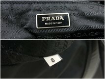 ◆PRADA プラダ◆ナイロン サフィアーノ レザー 本革◆ボストン バッグ◆ブラック シルバー金具◆イタリア製◆三角ロゴプレート◆A4741_画像10