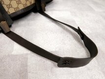 ●超美品●GUCCI グッチ●ロゴ型押し●ウッド●GGキャンバス カーフ レザー 本革●ワンショルダー バッグ●ブラウン ベージュ●B5●Js45735_画像5