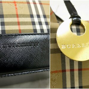 ◆美品◆BURBERRY バーバリー◆ノバチェック◆ナイロン サフィアーノ レザー 本革◆ハンド バッグ◆ベージュ 黒 ゴールド金具◆A4729の画像8