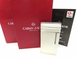 ◆超美品◆Caran d'Ache カランダッシュ◆CD40◆フリント ガス ライター◆シルバー◆火花確認済み◆ケース付き◆喫煙具◆A4699