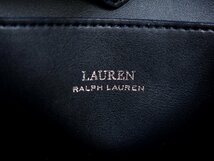 ●超美品●新品同様●LAUREN RALPH LAUREN ラルフローレン●カーフ レザー 本革●巾着 ショルダー バッグ●オフホワイト ネイビー●Js45868_画像9