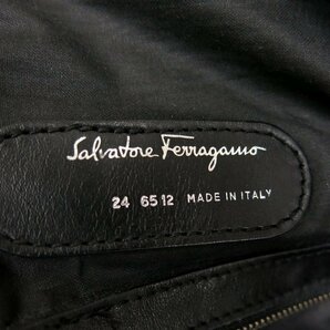 ●超美品●Salvatore Ferragamo フェラガモ●ロゴ型押し●ナイロン カーフ レザー 本革●2way ボストン バッグ●黒●SV金具●旅行●Js45975の画像7