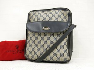 *GUCCI Old Gucci *GGs шкив m*PVC машина f кожа натуральная кожа * сумка на плечо * темно-синий серый Gold металлические принадлежности * Италия производства *A4843