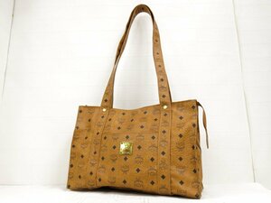 * super-beauty goods *MCM M si- M * Logo total pattern * Visee tos* shoulder tote bag * Camel black Gold metal fittings * shoulder ..*A4747