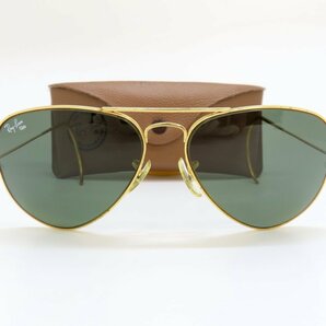 ◆美品◆RayBan レイバン◆Outdoorsman アウトドアズマン w1622◆ティアドロップ サングラス◆ブラック ゴールド◆ヴィンテージ◆A4783の画像1