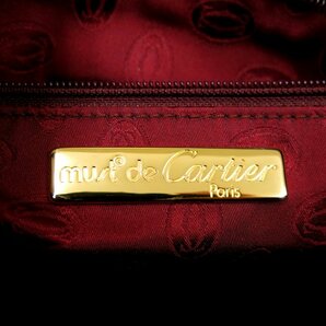 ●超美品●新品同様●Cartier カルティエ●マスト●カーフ レザー 本革●セカンド クラッチ バッグ●ボルドー●ゴールド金具●Js45802の画像9