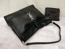 ●超美品●GUCCI グッチ●ジャッキー●ロゴ金具●カーフ レザー 本革●ワンショルダー バッグ●黒●SV金具●B5 収納●イタリア製●Js45891_画像4