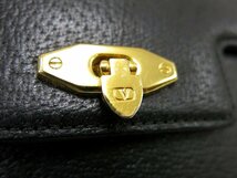 ◆美品◆VALENTINO GARAVANI ヴァレンティノ・ガラヴァーニ◆カーフ レザー 本革◆ハンド バッグ◆ブラック ゴールド金具◆フラップ◆A4932_画像8