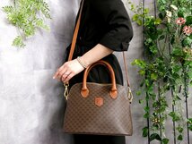 ●超美品●CELINE セリーヌ●マカダム●PVC カーフ レザー 本革●2way ハンド バッグ●ブラウン●G金具●斜め掛け●ヴィンテージ●Js46194_画像2