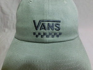 ★USA購入 アメカジ バンズ【VANS】 ロゴ&チェッカー柄 刺繍付 キャップ オリーブ★