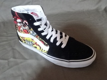 USA購入 アメカジ定番【VANS】バンズ 激レア USA限定 スウェード＆キャンバス素材【Sk8 Hi】Santa flame black 24.5センチ_画像1