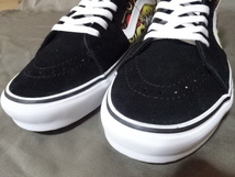 USA購入 アメカジ定番【VANS】バンズ 激レア USA限定 スウェード＆キャンバス素材【Sk8 Hi】Santa flame black 24.5センチ_画像9