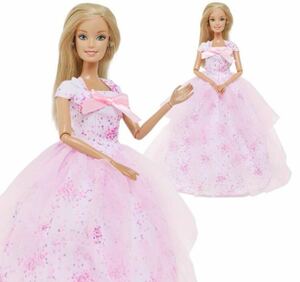 ピンクのお姫様ドレスリカちゃん・バービー・ジェニーちゃん・お人形用　Barbie