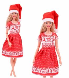 クリスマスワンピ・ハットリカちゃん・バービーちゃん・ジェニーちゃん・お人形さん　バービー リカちゃん 着せかえ人形 ジェニーちゃん