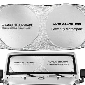 【返品保証●即納】ジープ ラングラー サンシェード Wrangler ロゴ Jeep/YJ/TJ/JK/JL 全年式汎用品 納ケース袋付◎車内の温度上昇防止に♪の画像3