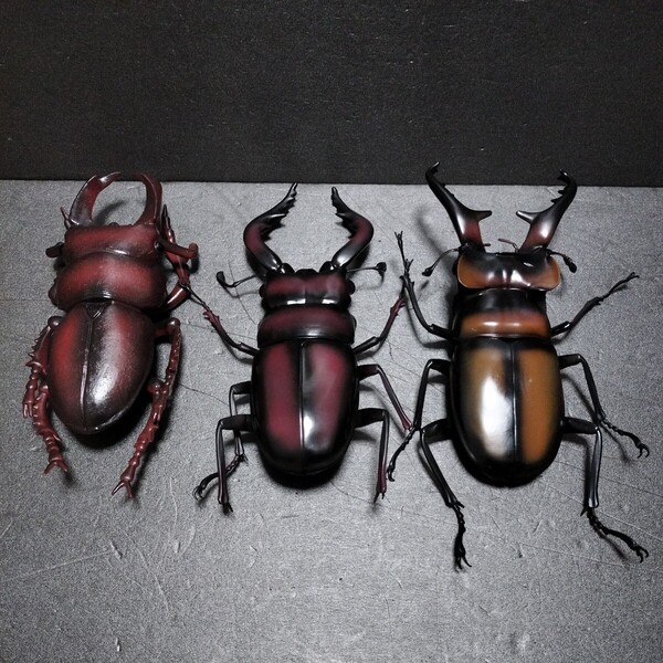 ● クワガタ「クワガタムシ BIG フィギュア 3種」約30cm クワガタ のこぎり ミヤマ ソフビ