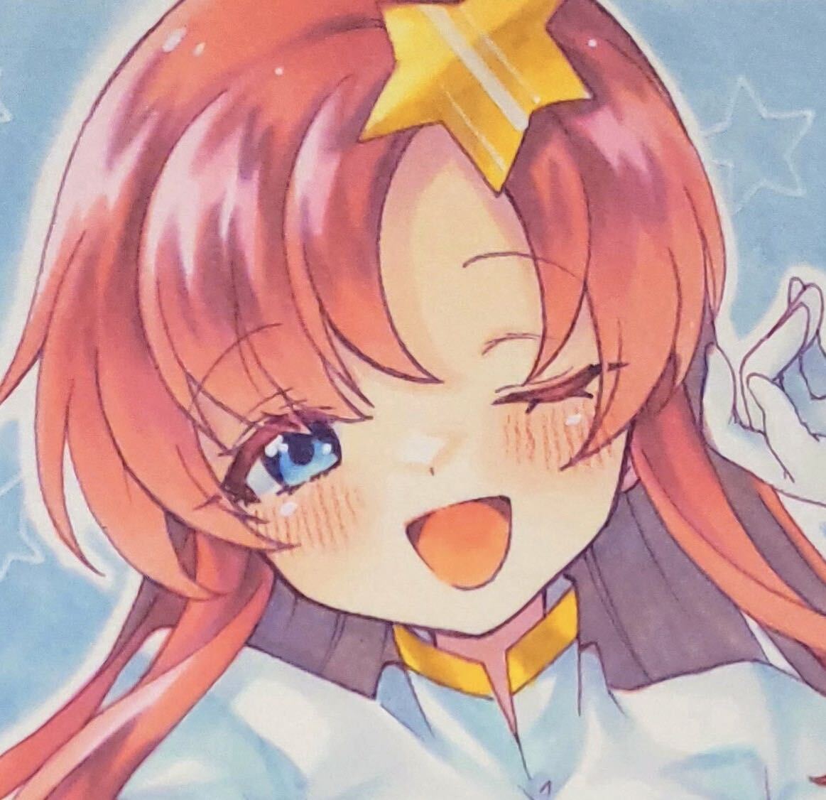 Illustration d'illustration dessinée à la main de Doujin ☆ Gundam SEED ☆ Mia ☆ Taille de la carte postale ☆ Copic ☆ Mary, des bandes dessinées, produits d'anime, illustration dessinée à la main
