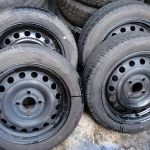 鉄ホイール 14×5.5 PCD100 +40 ハブ径60ｍｍ★165/55R14 4本＃SEIBERLING 2021年の画像1